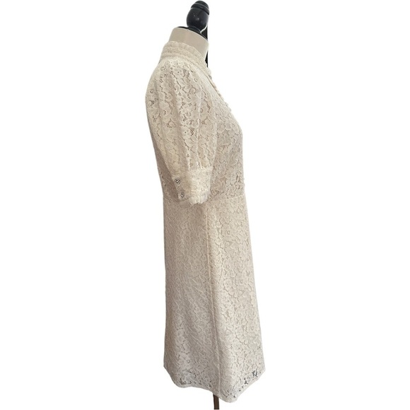 Zara Lacey Floral Lined Rhinestone Button Party Dress S - Picture 7 of 13